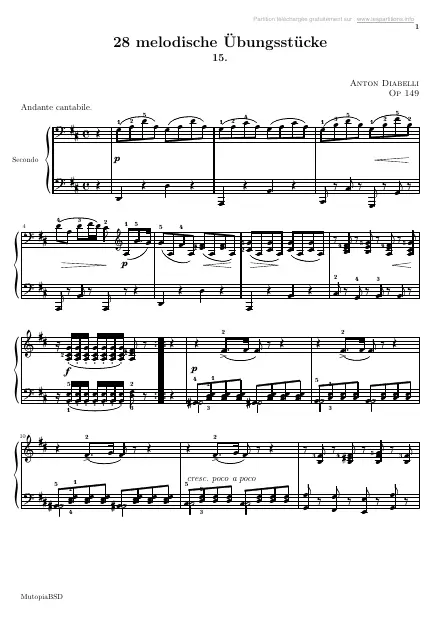 Première page de la partition Pièces mélodiques Op. 149 n°15