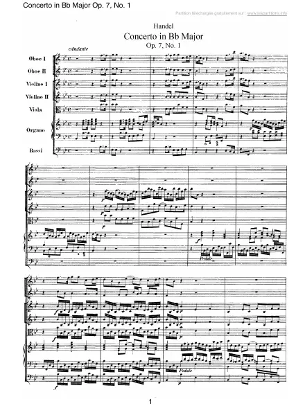First page of Concerto en Si b majeur Op. 7 n°1