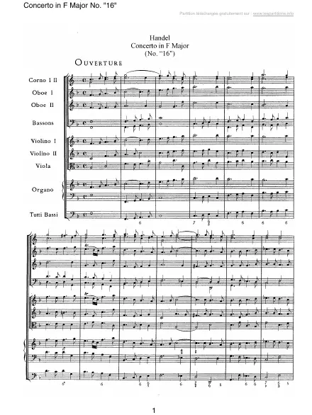 First page of Concerto en Fa majeur n°16