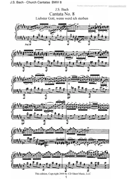 First page of Cantate BWV 008 - Liebster Gott, wann werd ich sterben ?
