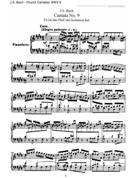 First page of Cantate BWV 009 - Es ist das Heil uns kommen her 