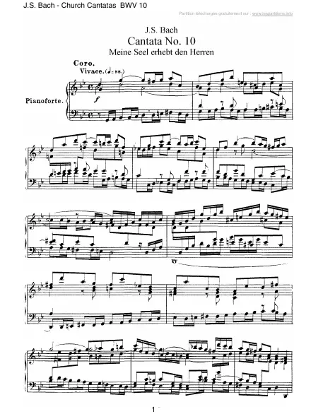First page of Cantate BWV 010 - Meine Seel erhebt den Herren