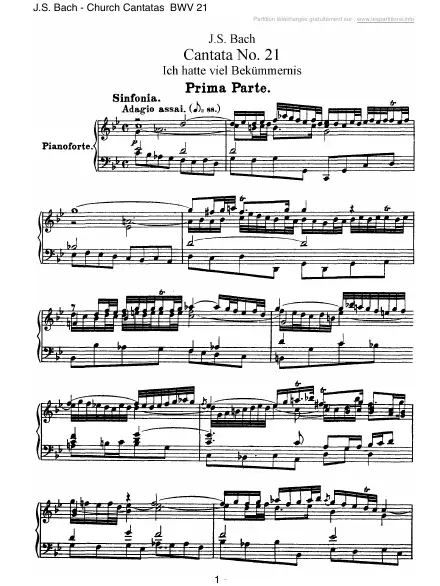 First page of Cantate BWV 021 - Ich hatte viel Bekümmernis