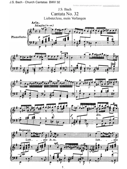 First page of Cantate BWV 032 - Liebster Jesu, mein Verlangen