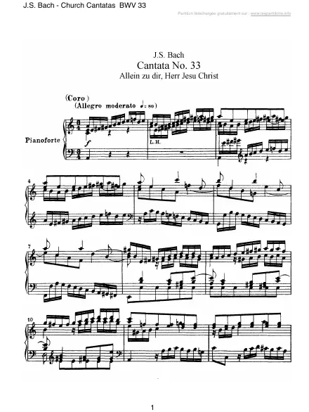 First page of Cantate BWV 033 - Allein zu dir, Herr Jesu Christ