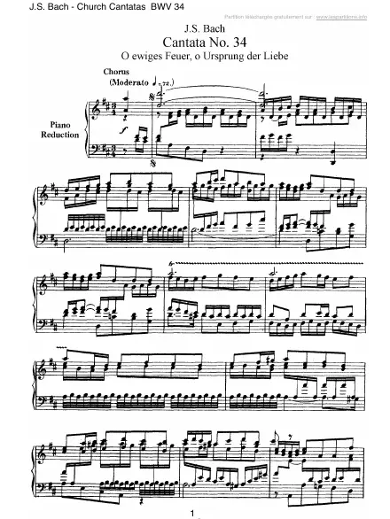 First page of Cantate BWV 034 - O ewiges Feuer, o Ursprung der Liebe