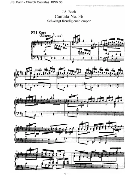 First page of Cantate BWV 036 - Schwingt freudig euch empor