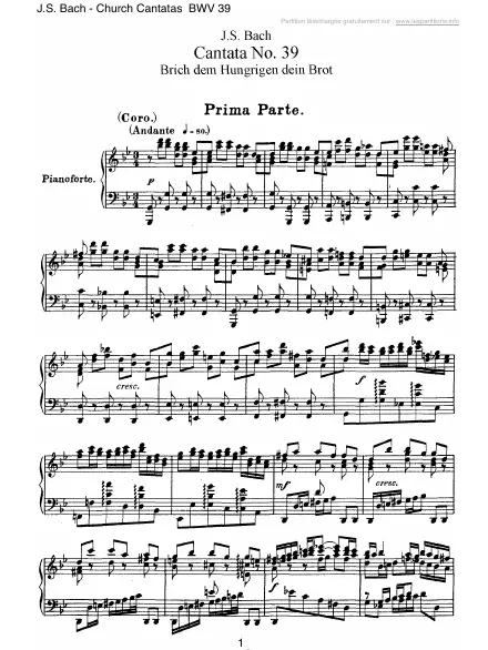 First page of Cantate BWV 039 - Brich dem Hungrigen dein Brot