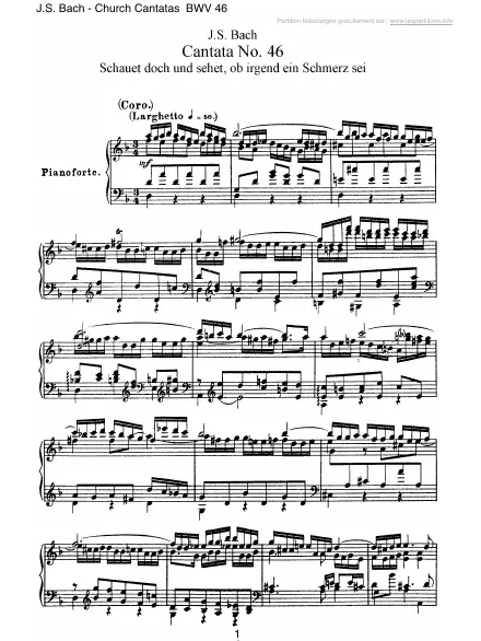 First page of Cantate BWV 046 - Schauet doch und sehet