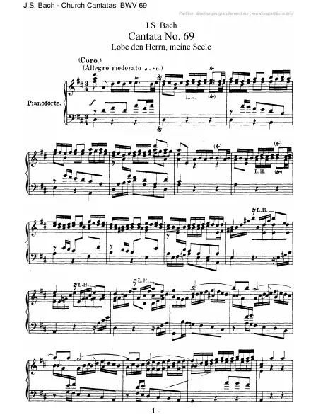 First page of Cantate BWV 069 - Lobe den Herrn, meine Seele