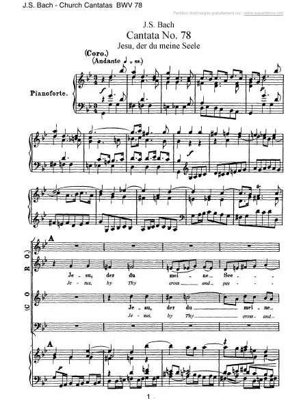 First page of Cantate BWV 078 - Jesu, der du meine Seele