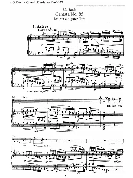 First page of Cantate BWV 085 - Ich bin ein guter Hirt