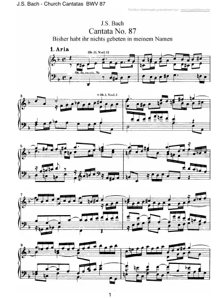 First page of Cantate BWV 087 - Bisher habt ihr nichts gebeten