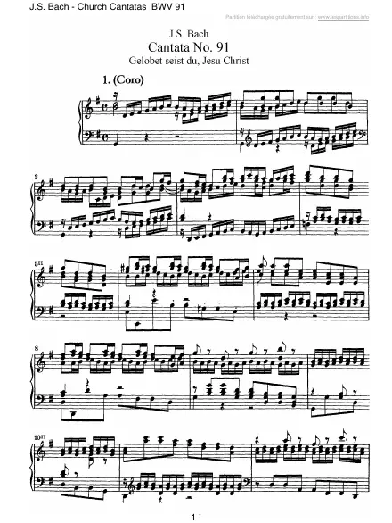 First page of Cantate BWV 091 - Gelobet seist du, Jesus Christ