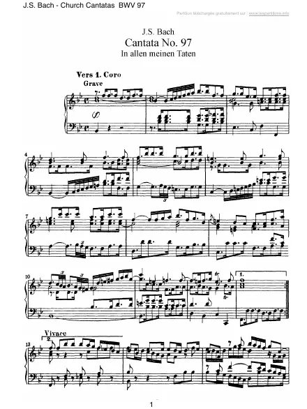 First page of Cantate BWV 097 - In allen meinen Taten