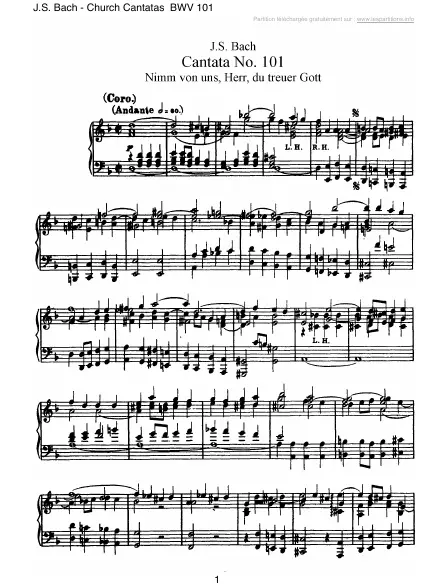 First page of Cantate BWV 101 - Nimm von uns, Herr, du treuer Gott