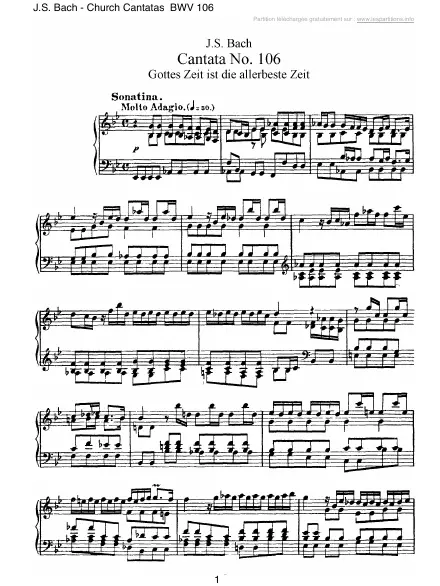 First page of Cantate BWV 106 - Gottes Zeit ist die allerbeste Zeit