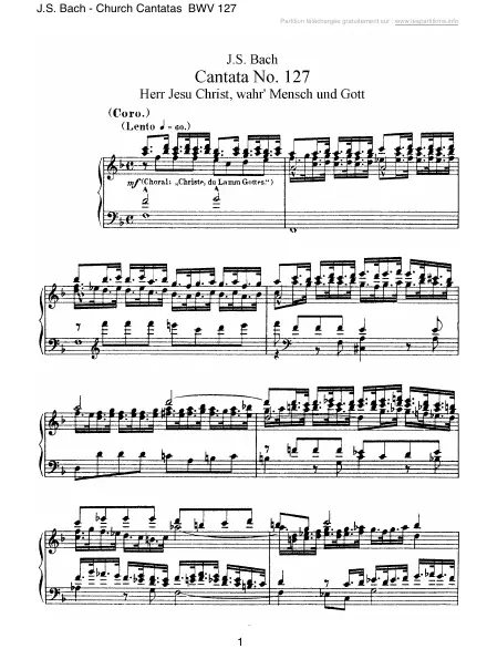 First page of Cantate BWV 127 - Herr Jesu Christ, wahr'r Mensch und Gott