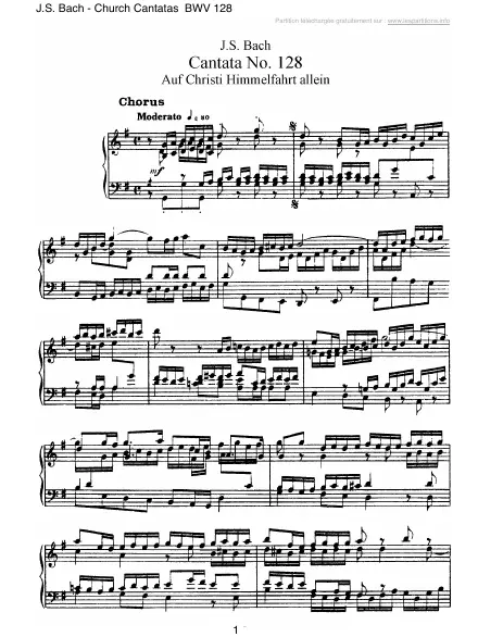 First page of Cantate BWV 128 - Auf Christi Himmelfahrt allein