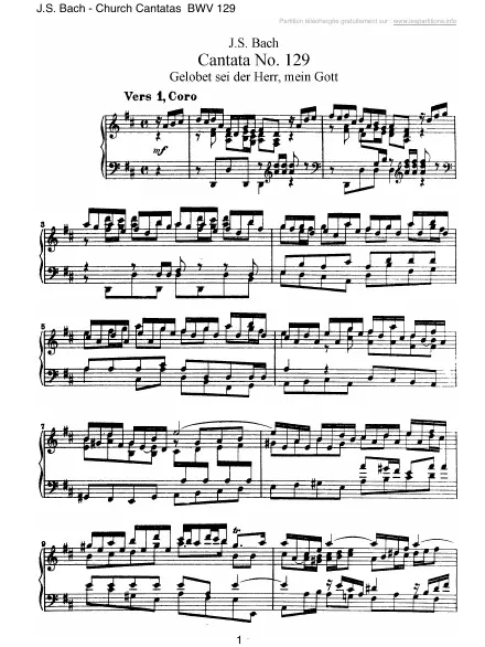First page of Cantate BWV 129 -  Gelobet sei der Herr, mein Gott 