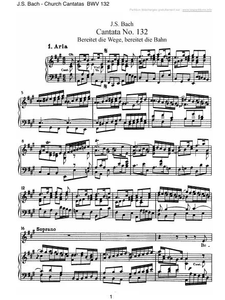 First page of Cantate BWV 132 - Bereitet die Wege, bereitet die Bahn