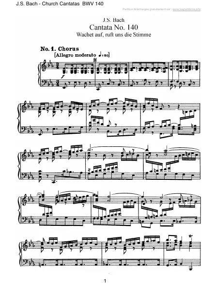 First page of Cantate BWV 140 - Wachet auf, ruft uns die Stimme