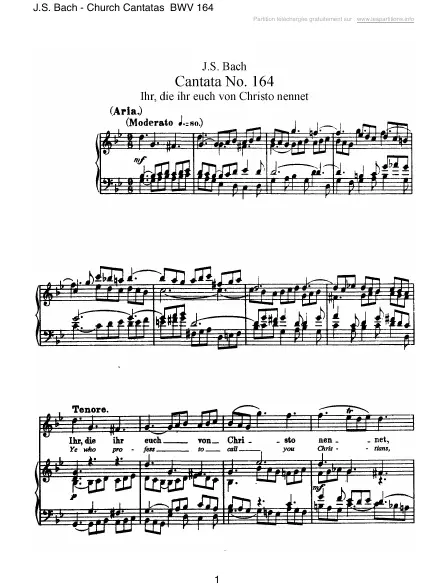 First page of Cantate BWV 164 - Ihr, die ihr euch von Christo nennet