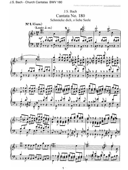 First page of Cantate BWV 180 - Schmücke dich, o liebe Seele