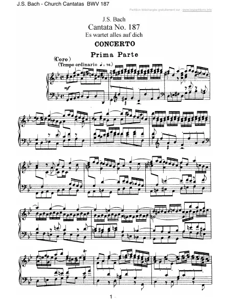 First page of Cantate BWV 187 - Es wartet alles auf dich
