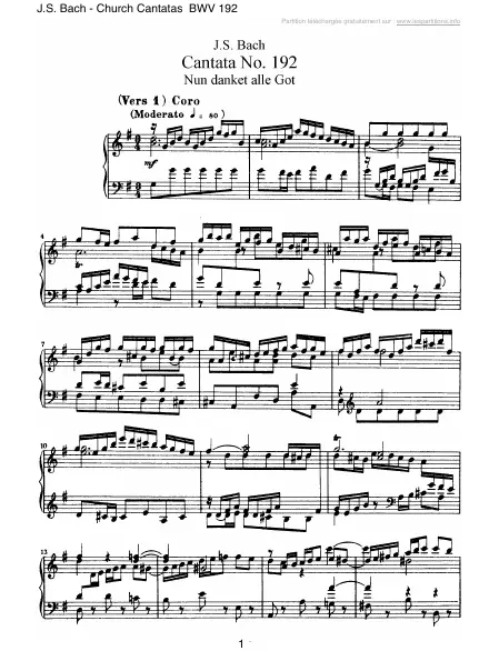 First page of Cantate BWV 192 - Nun danket alle Gott
