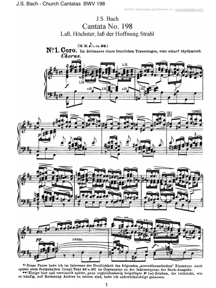 First page of Cantate BWV 198 - Lass, Fürstin, lass noch