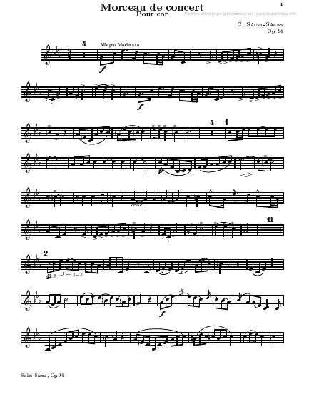First page of Morceau de concert pour cor Op.94