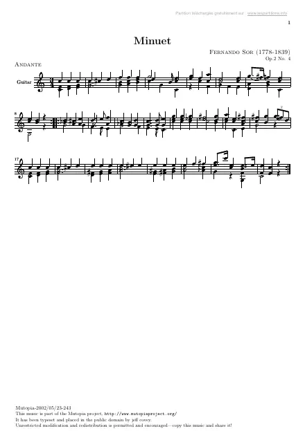 First page of Divertissements Op. 2 n°4